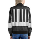 Piano Keyboard Print Women's Bomber Jacket