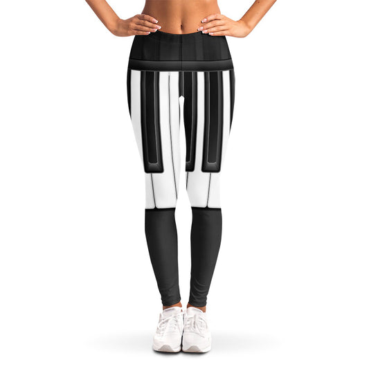 Piano Keyboard Print Women's Leggings