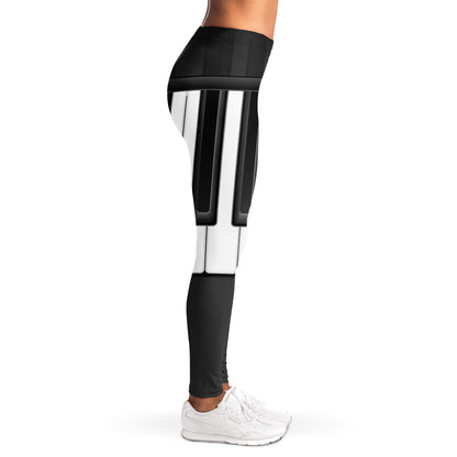 Piano Keyboard Print Women's Leggings