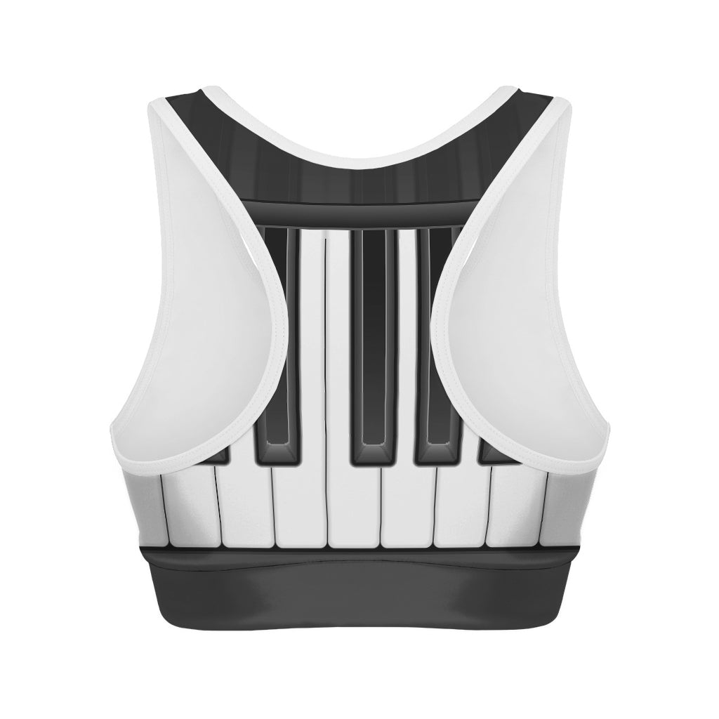 Piano Keyboard Print Women's Sports Bra