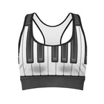 Piano Keyboard Print Women's Sports Bra