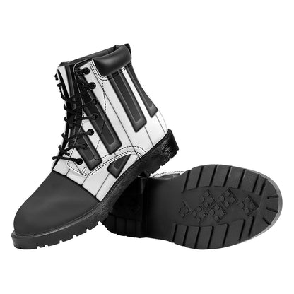 Piano Keyboard Print Work Boots