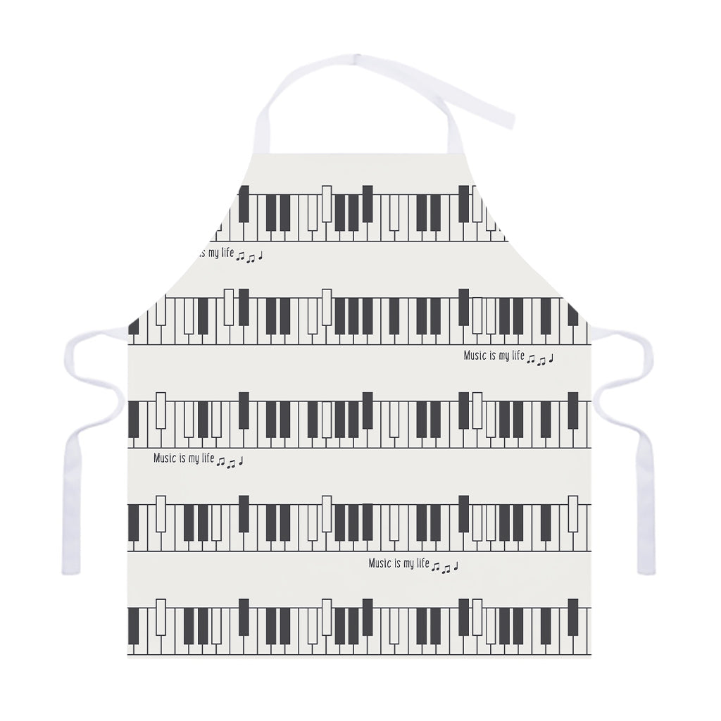 Piano Pattern Print Adjustable Apron