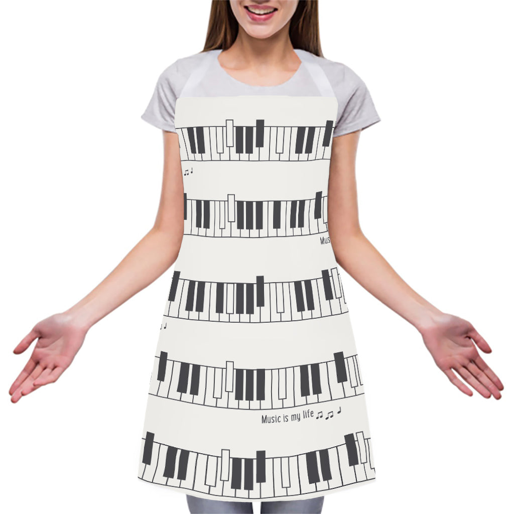 Piano Pattern Print Adjustable Apron