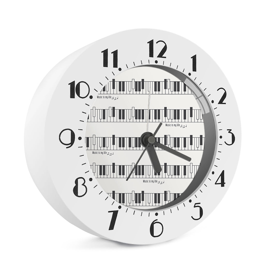 Piano Pattern Print Alarm Clock