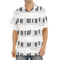 Piano Pattern Print Aloha Shirt