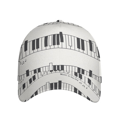 Piano Pattern Print Baseball Cap