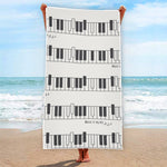 Piano Pattern Print Beach Towel