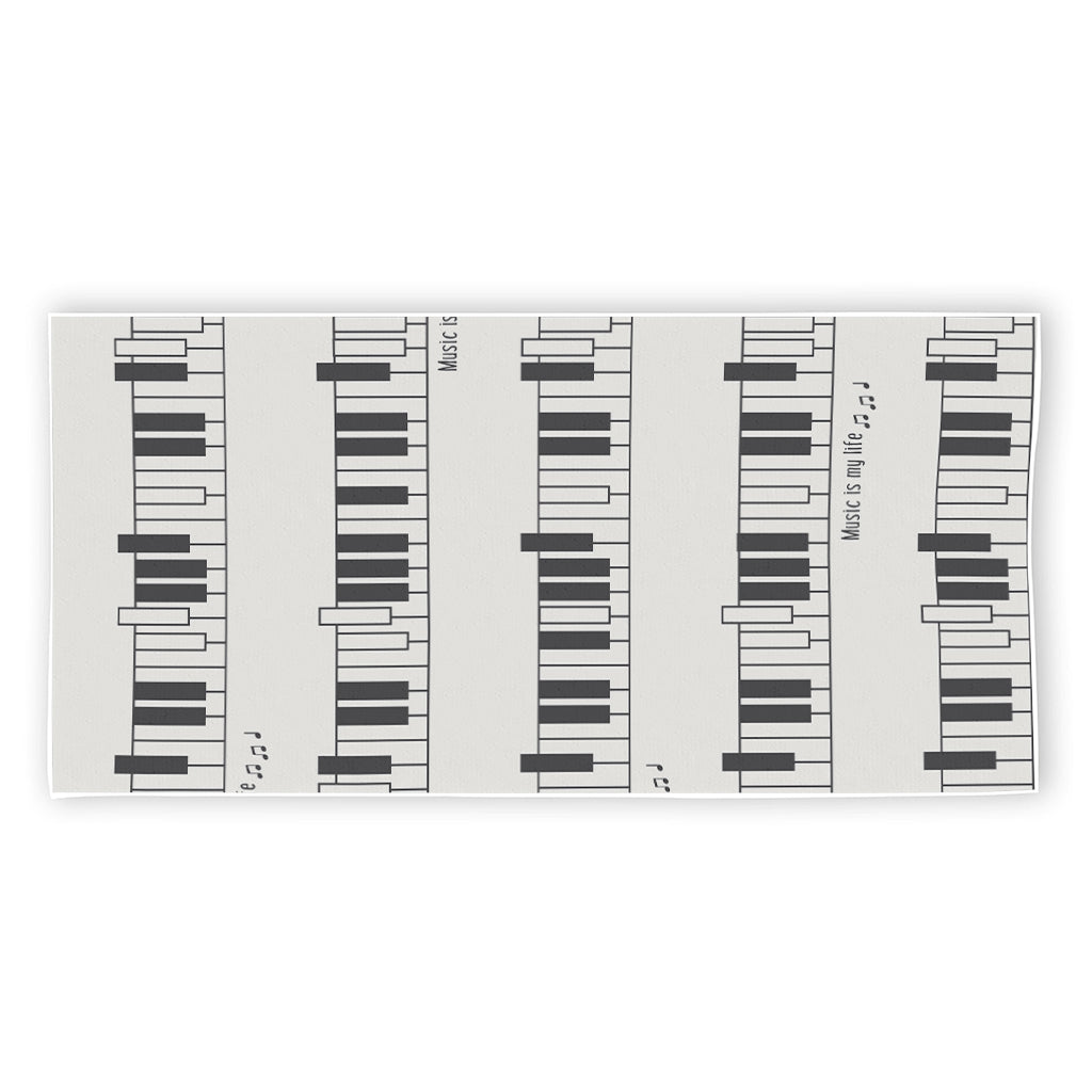 Piano Pattern Print Beach Towel