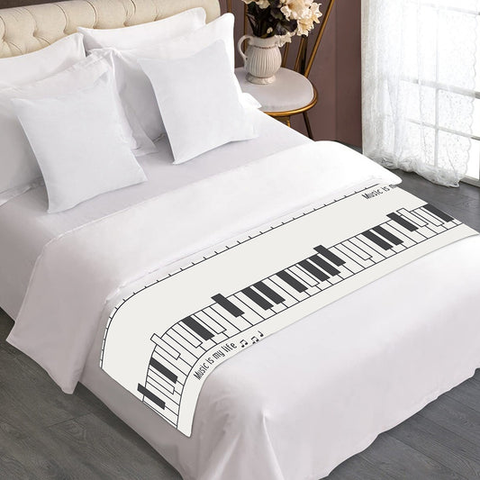 Piano Pattern Print Bed Runner