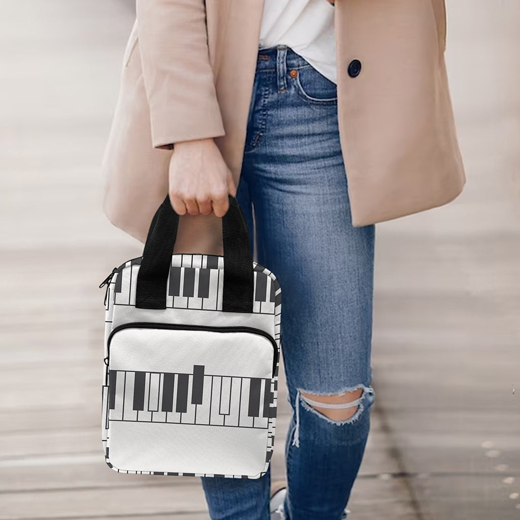Piano Pattern Print Bible Tote Bag