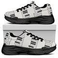 Piano Pattern Print Black Chunky Shoes