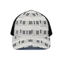 Piano Pattern Print Black Mesh Trucker Hat