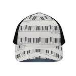Piano Pattern Print Black Mesh Trucker Cap