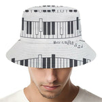 Piano Pattern Print Bucket Hat