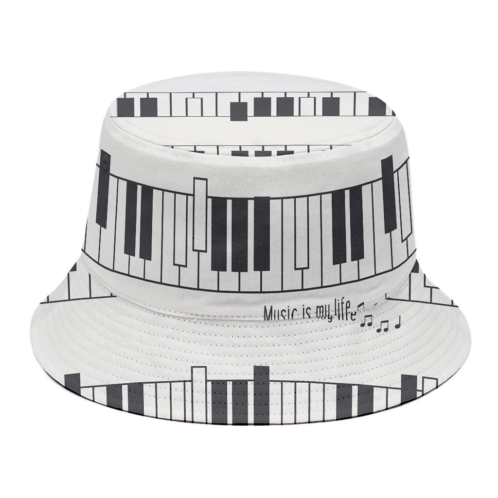 Piano Pattern Print Bucket Hat