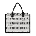 Piano Pattern Print Canvas Tote Bag