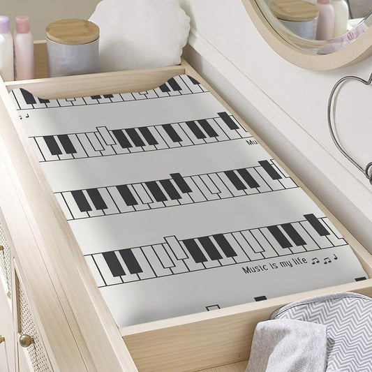 Piano Pattern Print Changing Pad Cover