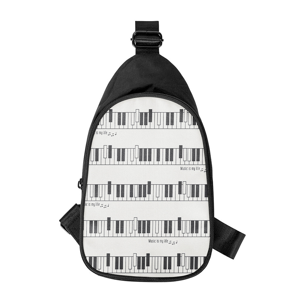 Piano Pattern Print Chest Bag