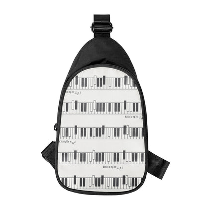 Piano Pattern Print Chest Bag