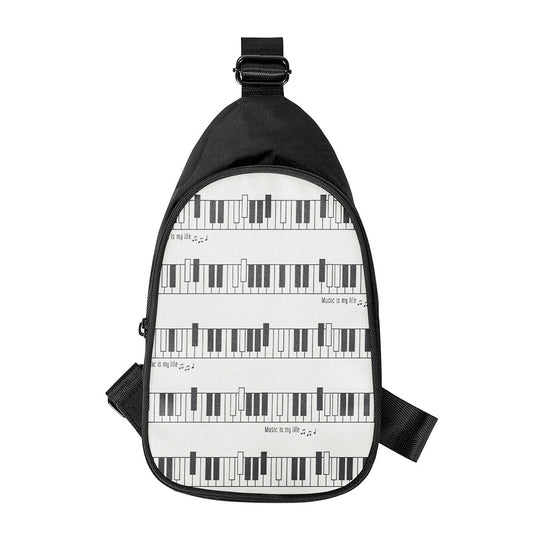 Piano Pattern Print Chest Bag