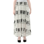 Piano Pattern Print Chiffon Maxi Skirt