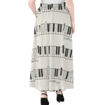 Piano Pattern Print Chiffon Maxi Skirt