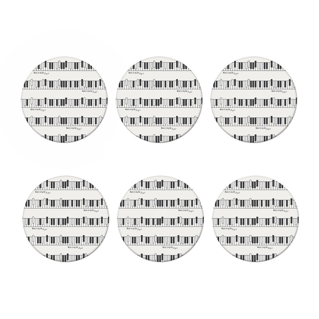 Piano Pattern Print Coaster Set