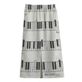 Piano Pattern Print Cotton Front Slit Maxi Skirt