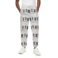 Piano Pattern Print Cotton Sweatpants