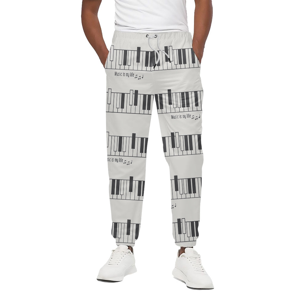 Piano Pattern Print Cotton Pants
