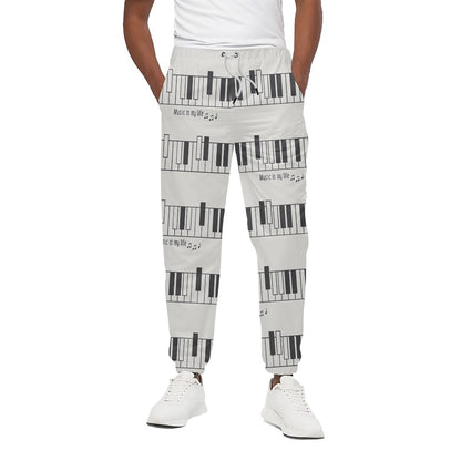 Piano Pattern Print Cotton Pants