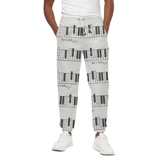 Piano Pattern Print Cotton Pants