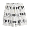 Piano Pattern Print Cotton Shorts