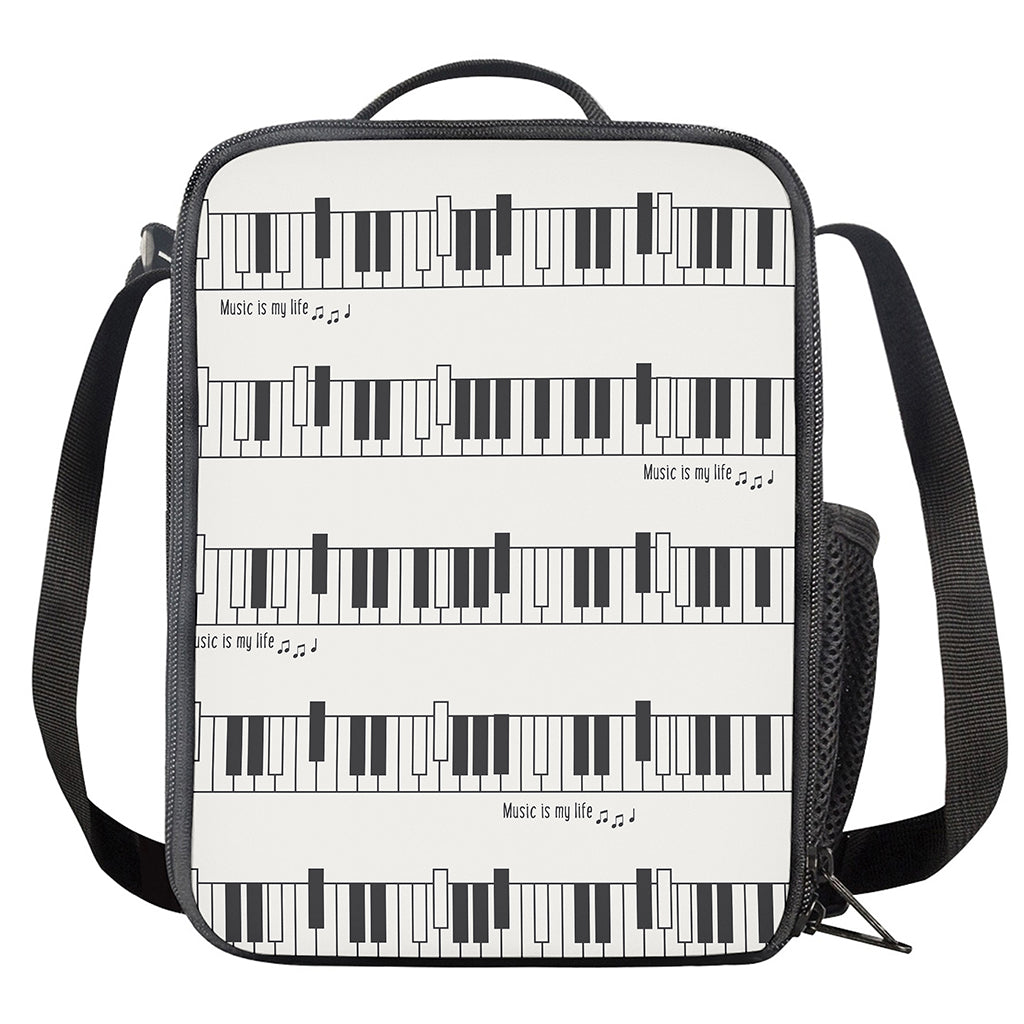 Piano Pattern Print Crossbody Lunch Bag