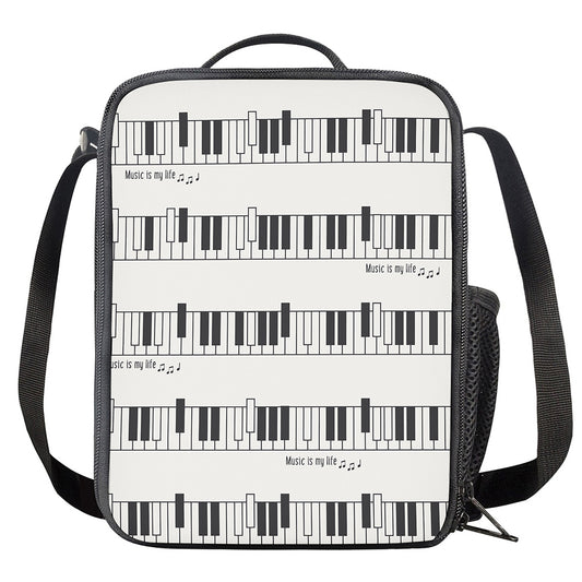 Piano Pattern Print Crossbody Lunch Bag