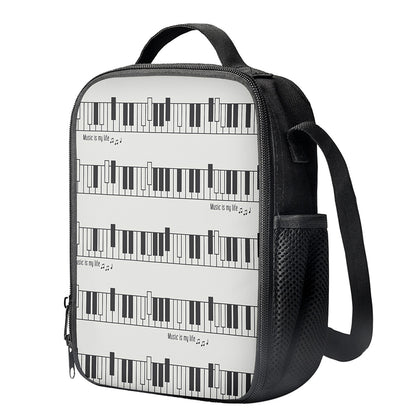 Piano Pattern Print Crossbody Lunch Bag