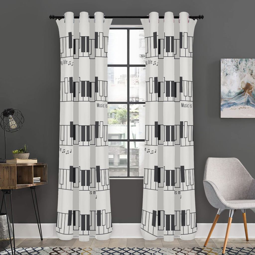 Piano Pattern Print Curtain