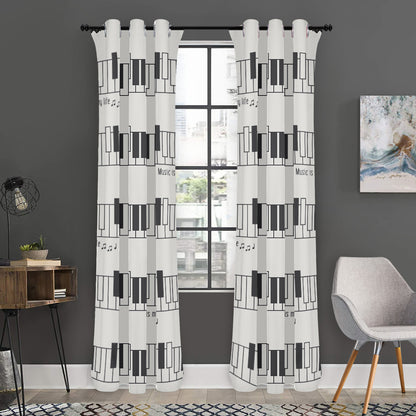 Piano Pattern Print Curtain