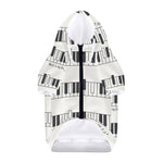 Piano Pattern Print Dog Zip Up Hoodie