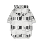Piano Pattern Print Dog Zip Up Hoodie