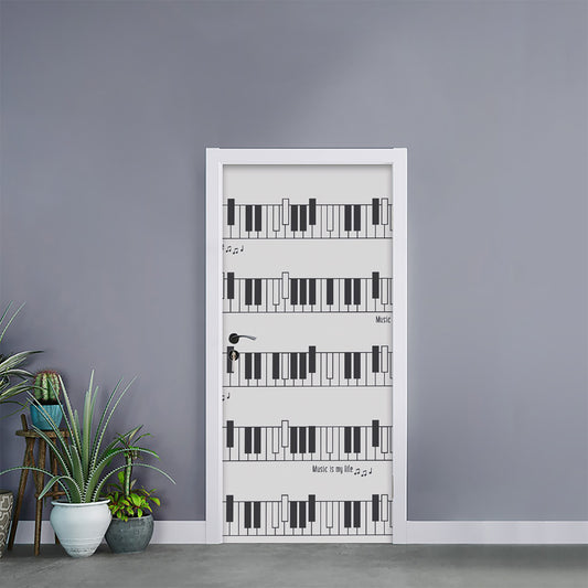 Piano Pattern Print Door Sticker