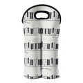Piano Pattern Print Double Neoprene Wine Tote