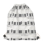 Piano Pattern Print Drawstring Bag