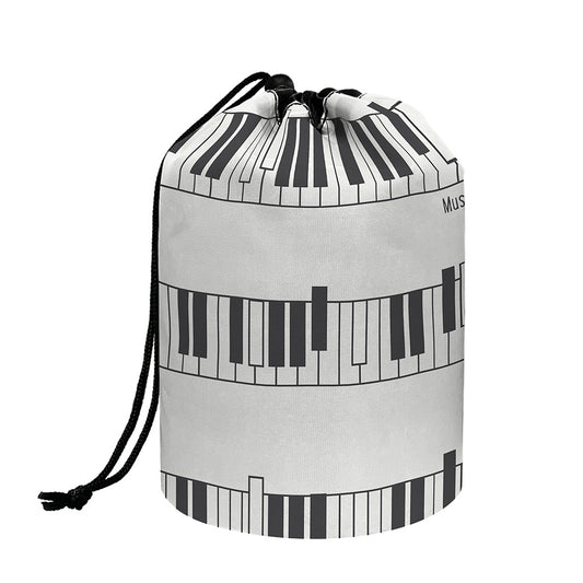 Piano Pattern Print Drawstring Makeup Bag