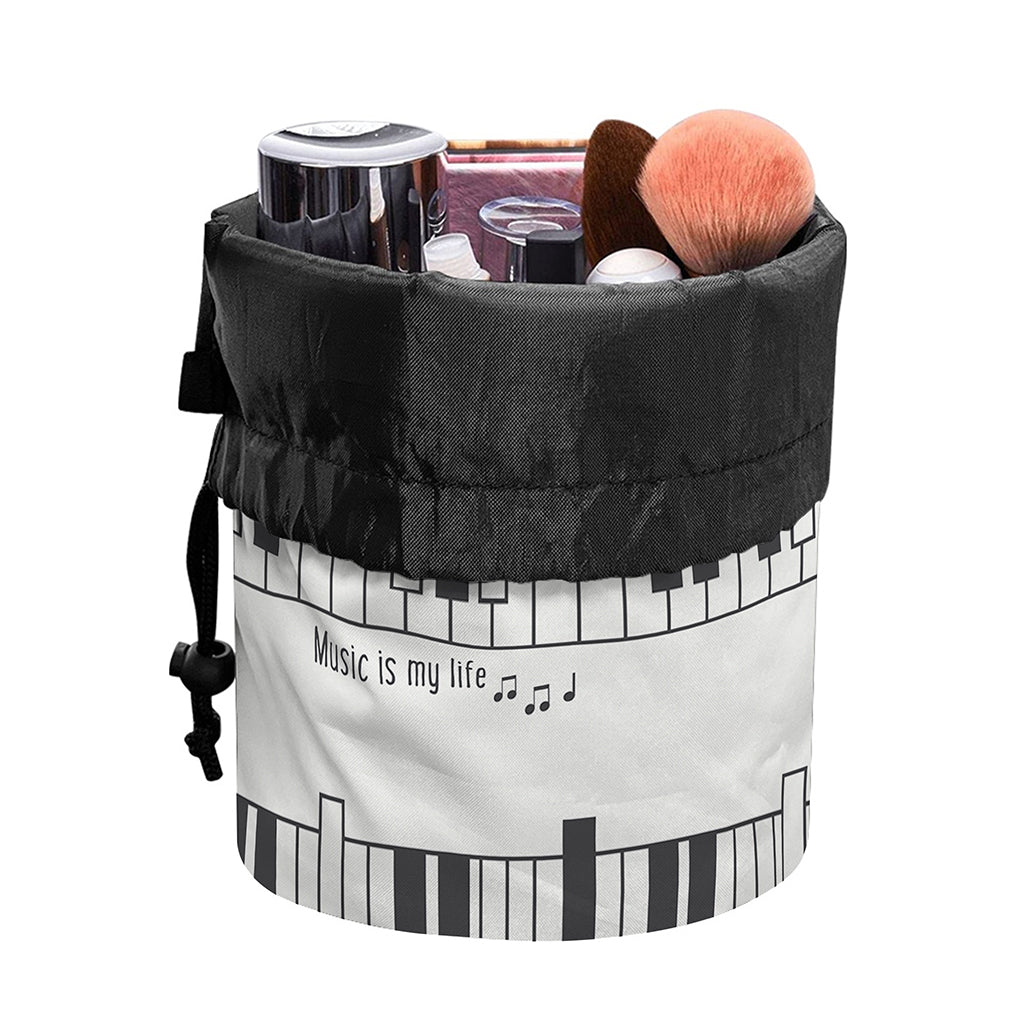 Piano Pattern Print Drawstring Makeup Bag