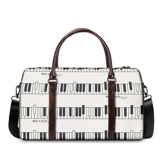 Piano Pattern Print Duffle Bag