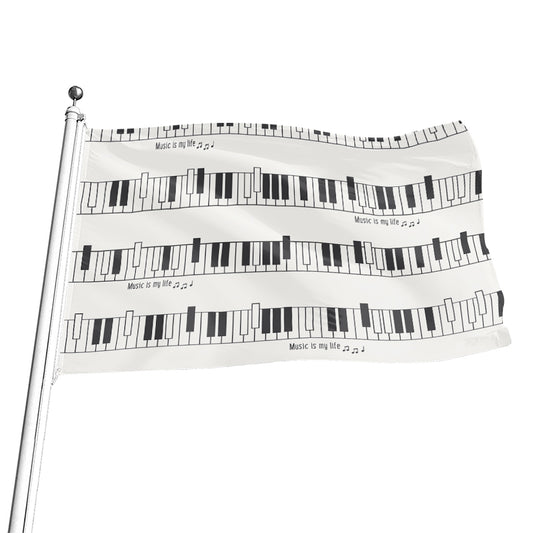 Piano Pattern Print Flag