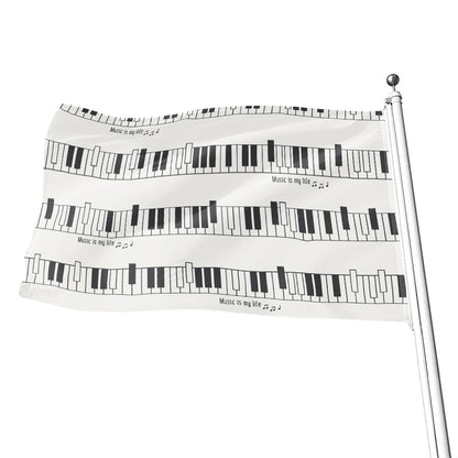 Piano Pattern Print Flag