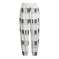 Piano Pattern Print Fleece Lined Knit Pants
